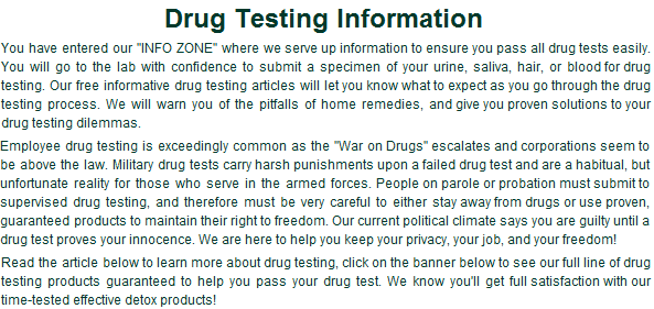 Pass A Drug Testing Screen